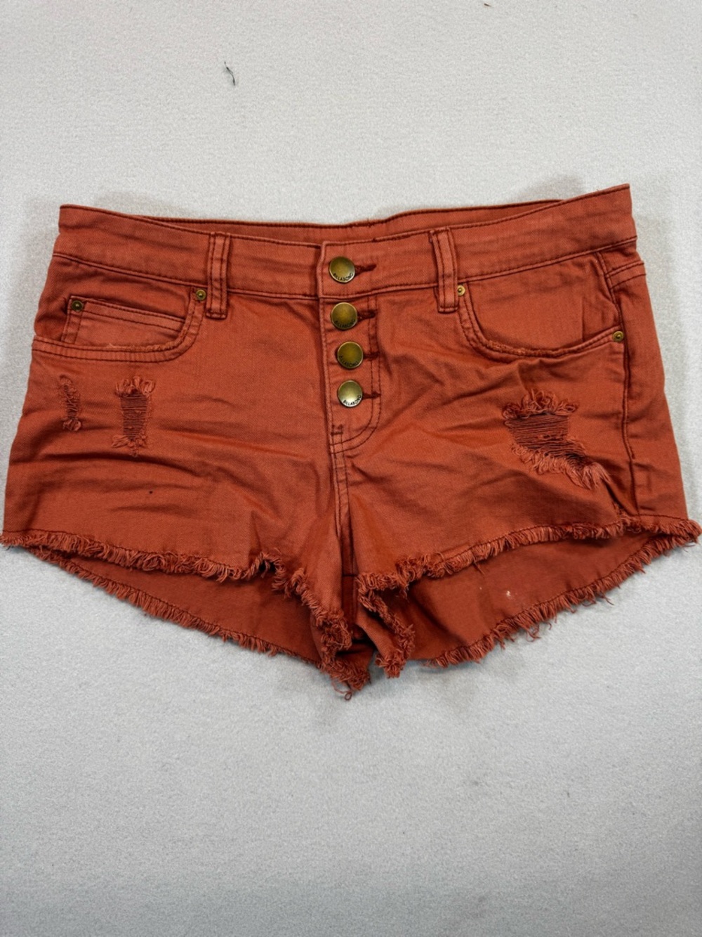 New Billabong Rust Distressed Denim Shorts - Women